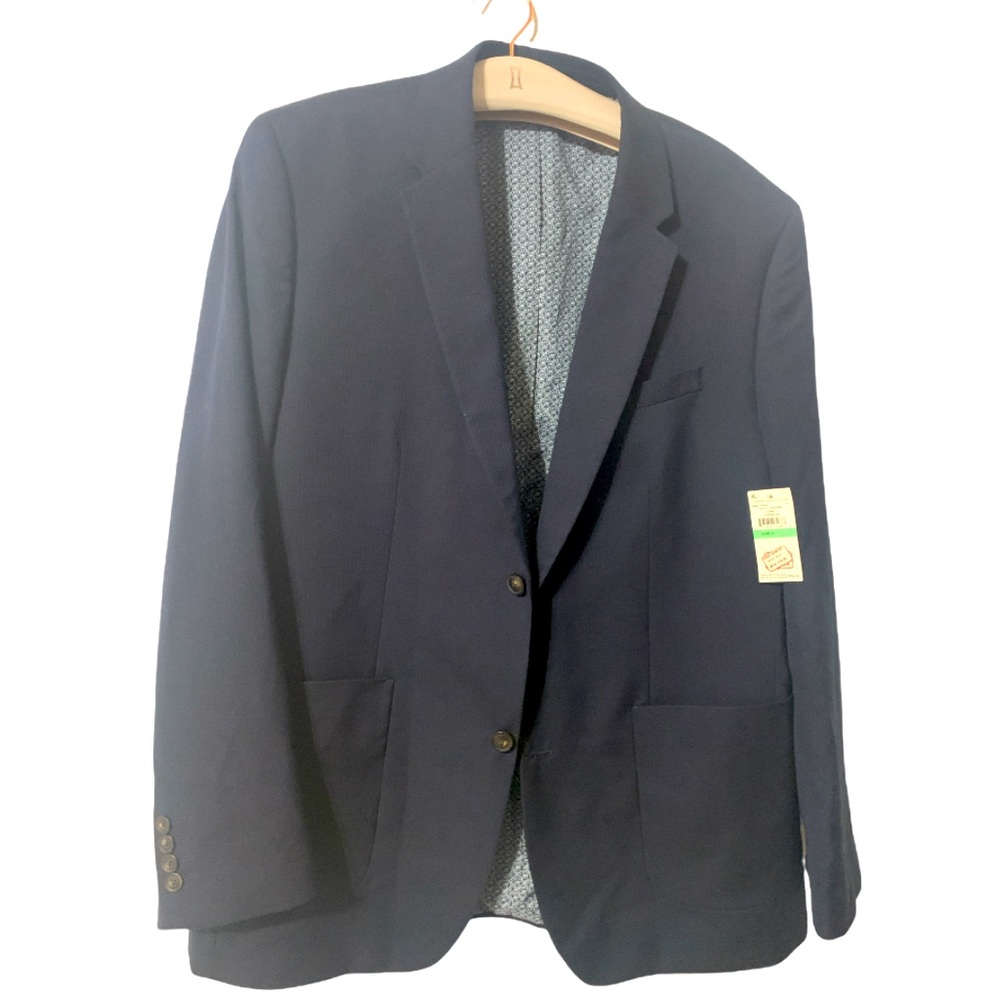 Perry Ellis Navy Marine Core Essential Mens 46 Reg Blazer BNWT